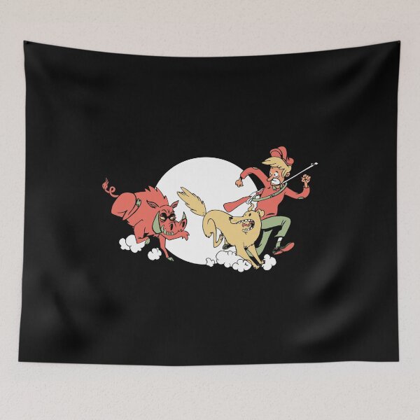 Item preview, OBV - Wild boar pursuing a hunter and his dog designed and sold by vb66.