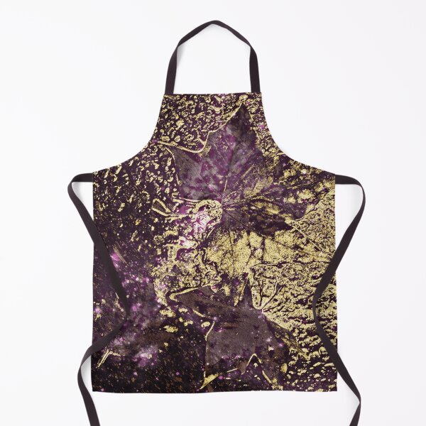 Item preview, Two purple leaves in melted gold designed and sold by ankka.