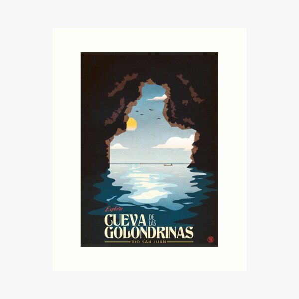Cueva de las Golondrinas Vintage Poster Impression artistique