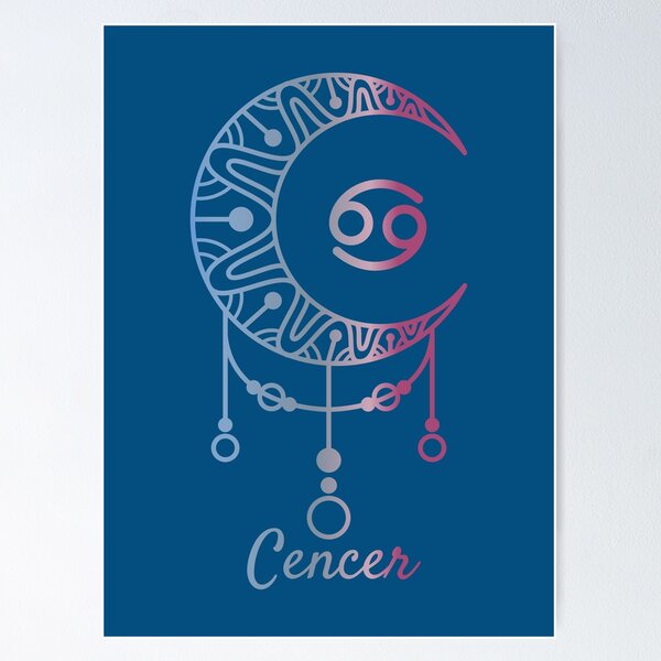 Item preview,  Cancer Zodiac Crescent Moon Astrological Graphic designed and sold by DesignHouse07.