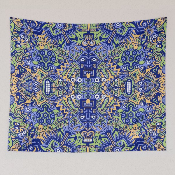 Item preview, Playful Pre-columbian symbols in a pattern design designed and sold by Zoo-co.