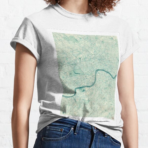 London Map Blue Vintage Classic T-Shirt