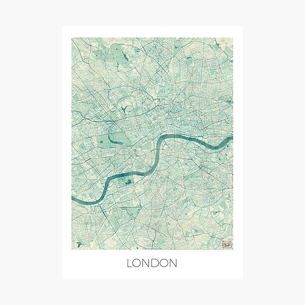 Item preview, London Map Blue Vintage designed and sold by HubertRoguski.