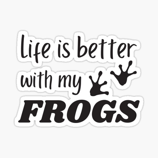 Vista previa del artículo con la obra «ranas, amantes de las ranas, la vida es mejor con mis ranas», diseñado y vendido por Smileycreation.