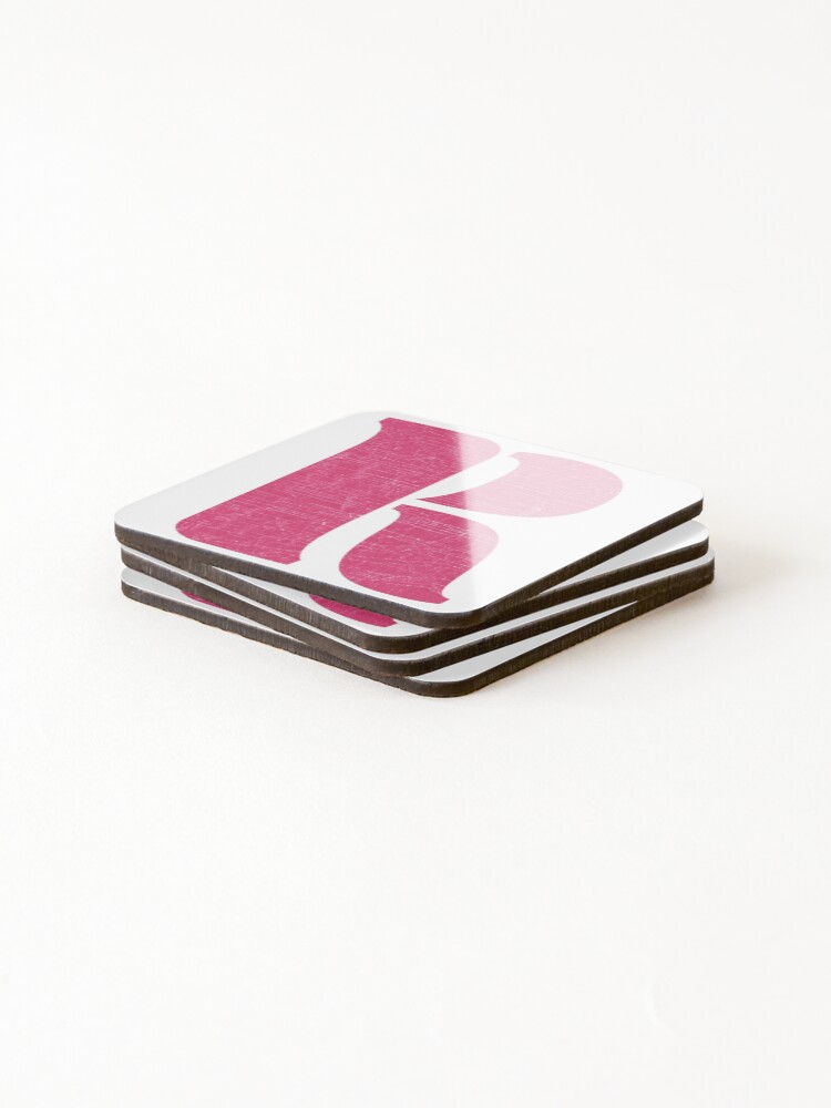 Thumbnail 4 of 5, Coasters (Set of 4), Pink Alphabet R designed and sold by Mumgle.