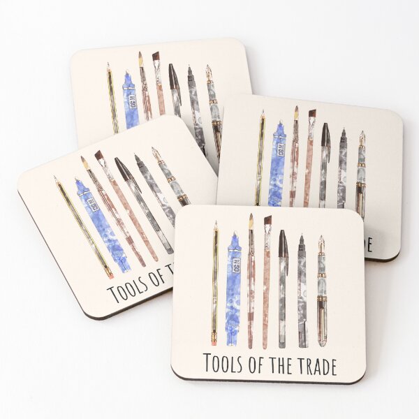 Item preview, Tools of the trade, artist, drawing, creation, poet, writer, artist, watercolor style designed and sold by Collagedream.
