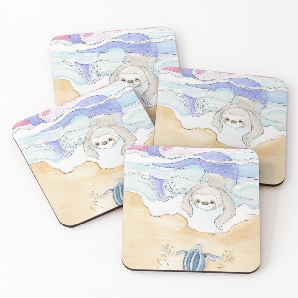 Item preview, Where You Belong Sloth and Turtle Watercolor designed and sold by Casey Wilkinson.