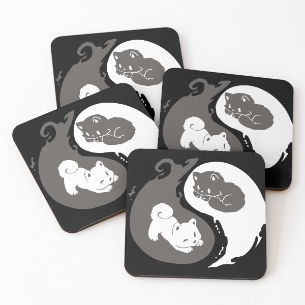Item preview, essential cute cat yin yang sticker designed and sold by fitribeauty.