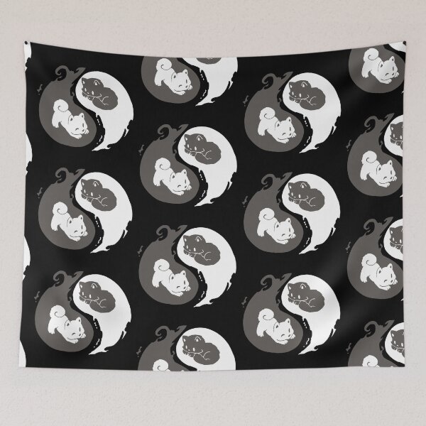 Item preview, essential cute cat yin yang sticker designed and sold by fitribeauty.