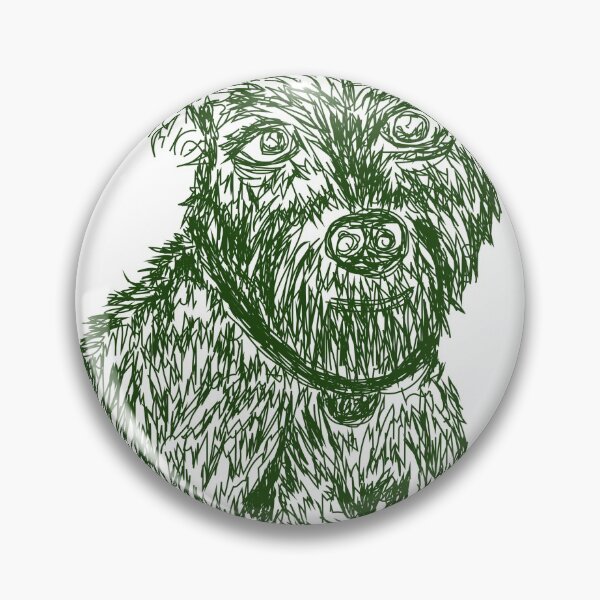 Item preview, cute green dog portrait illustration, puppy, doggy, furry dog designed and sold by lafataviola.