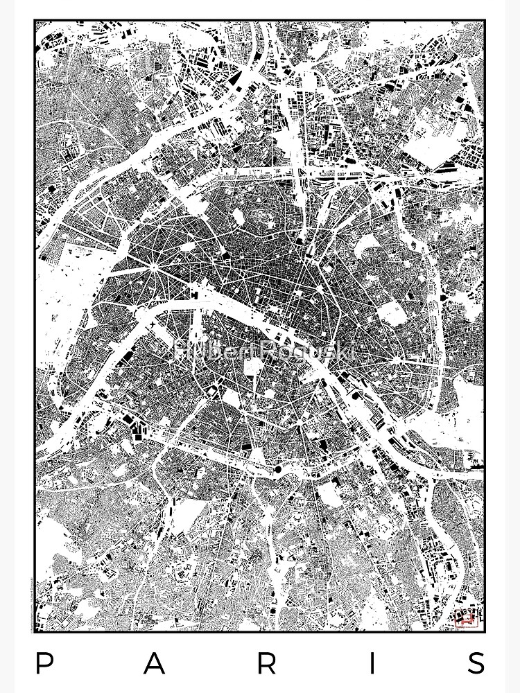 Paris Map Schwarzplan Only Buildings Urban Plan by HubertRoguski