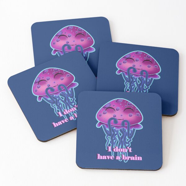 Item preview, Cute blushing pink jellyfish: I don't have a brain designed and sold by iduzarts.