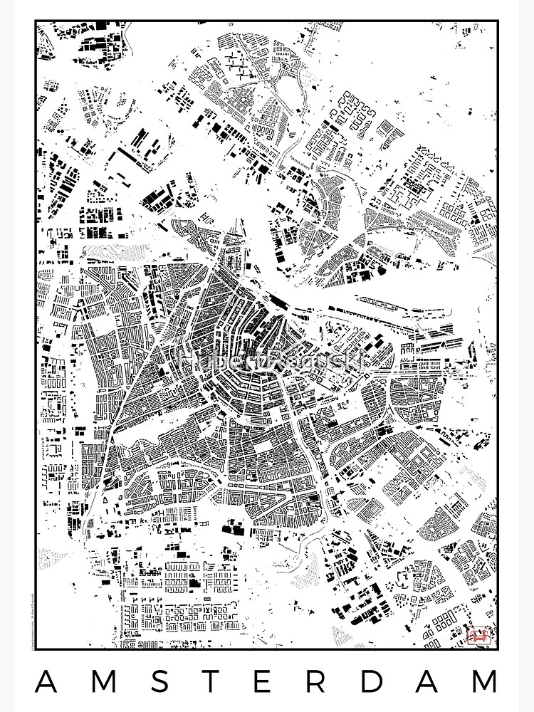 Amsterdam Map Schwarzplan Only Buildings Urban Plan by HubertRoguski