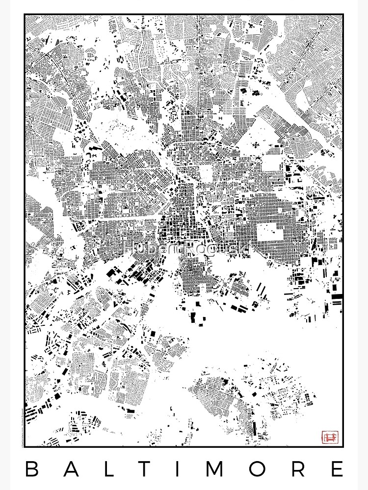 Baltimore Map Schwarzplan Only Buildings Urban Plan by HubertRoguski