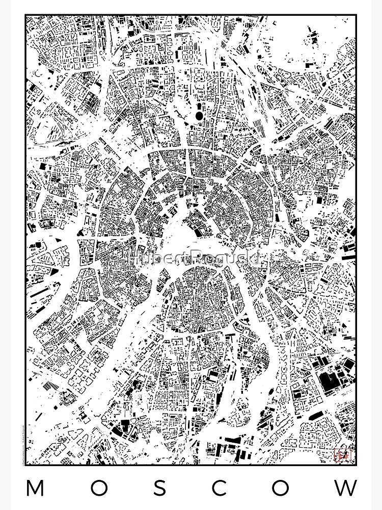 Moscow Map Schwarzplan Only Buildings Urban Plan by HubertRoguski