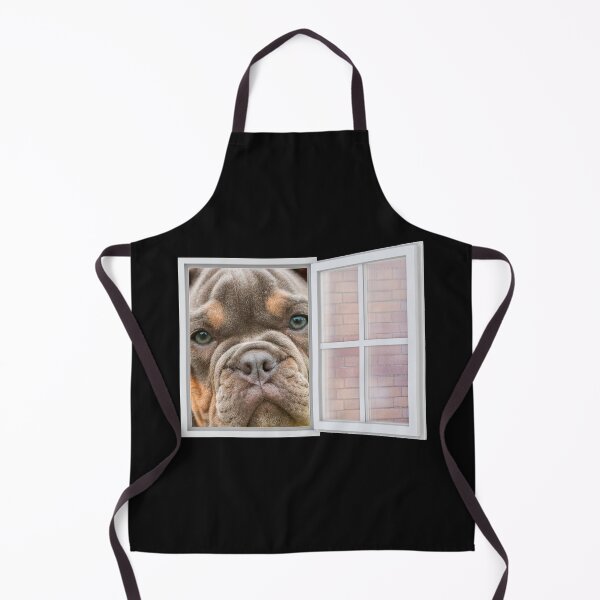 Item preview, Serious Brown Bulldog Puppy Looking out Window - Brick Wall designed and sold by ittybittyowl.