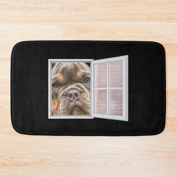 Item preview, Serious Brown Bulldog Puppy Looking out Window - Brick Wall designed and sold by ittybittyowl.