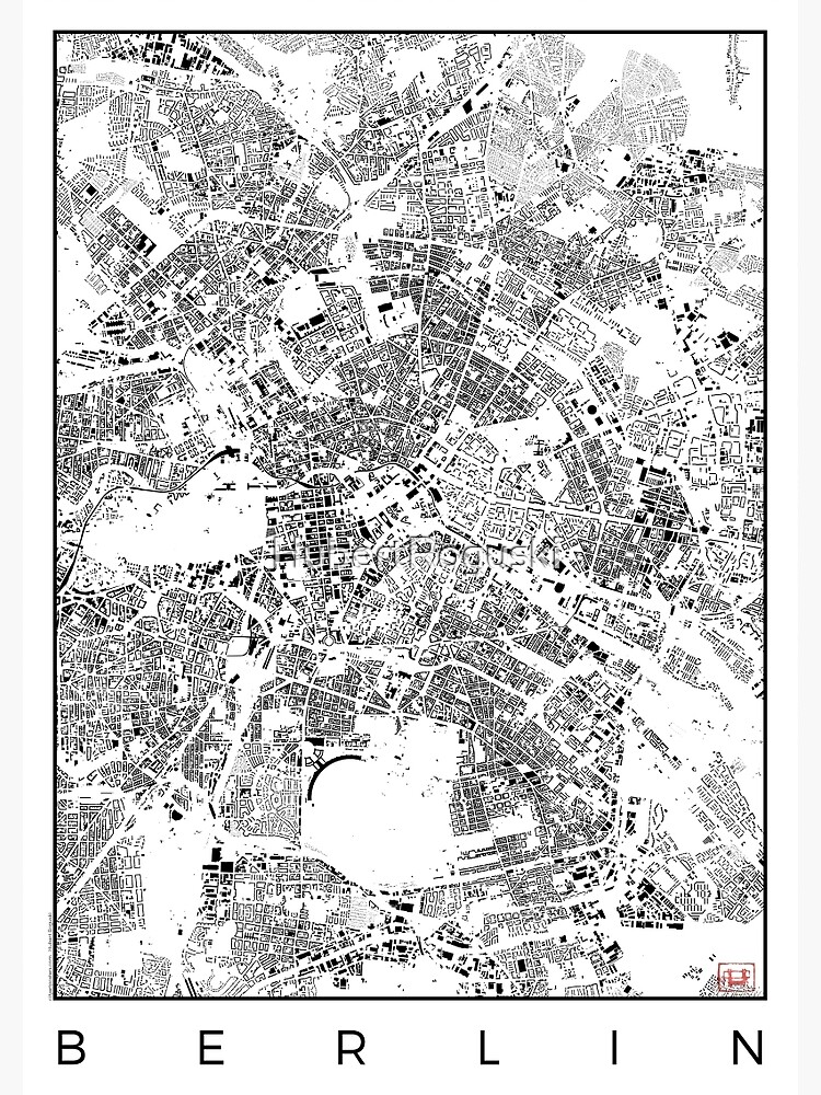 Berlin Map Schwarzplan Only Buildings Urban Plan by HubertRoguski