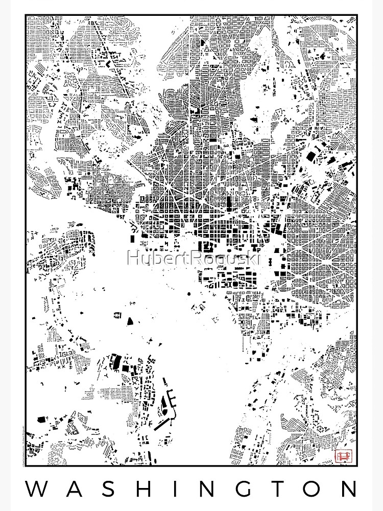 Washington Map Schwarzplan Only Buildings Urban Plan by HubertRoguski