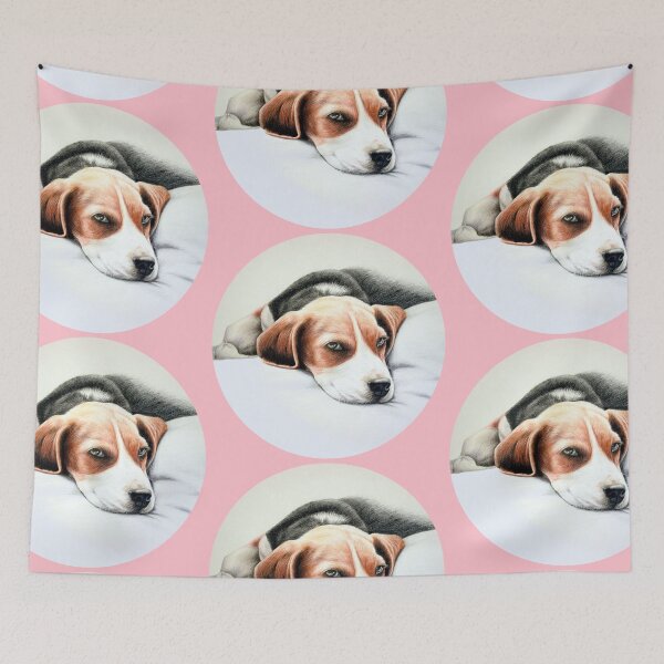 Item preview, Beagle Pencil Drawing (pink) designed and sold by SandraWarmerdam.