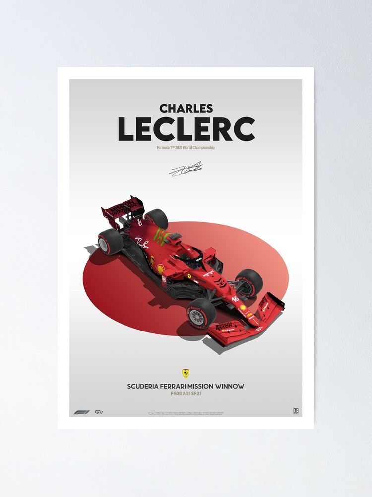 Formula One Racing 3D T-shirt Scuderia Ferrari Mission Winnow Charles Leclerc