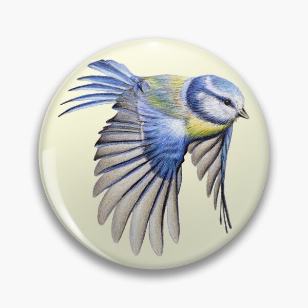 Item preview, Blue Tit Coloured Pencil Drawing (light yellow) designed and sold by SandraWarmerdam.