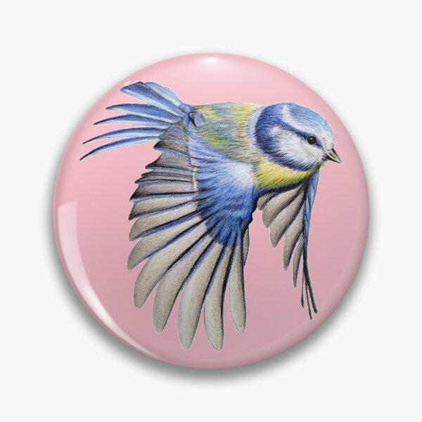 Item preview, Blue Tit Coloured Pencil Drawing (pink) designed and sold by SandraWarmerdam.