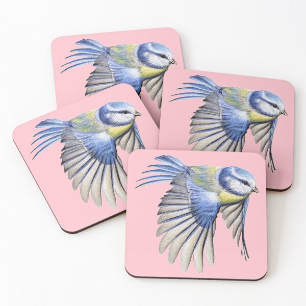 Item preview, Blue Tit Coloured Pencil Drawing (pink) designed and sold by SandraWarmerdam.