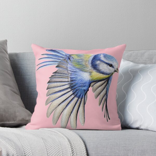 Item preview, Blue Tit Coloured Pencil Drawing (pink) designed and sold by SandraWarmerdam.