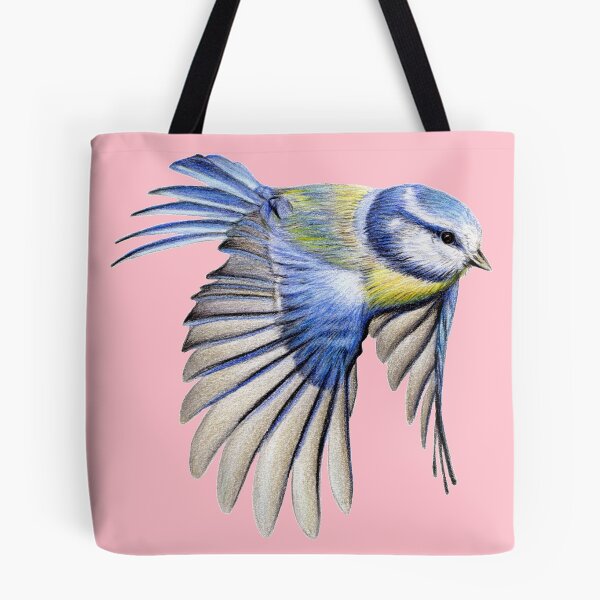 Item preview, Blue Tit Coloured Pencil Drawing (pink) designed and sold by SandraWarmerdam.