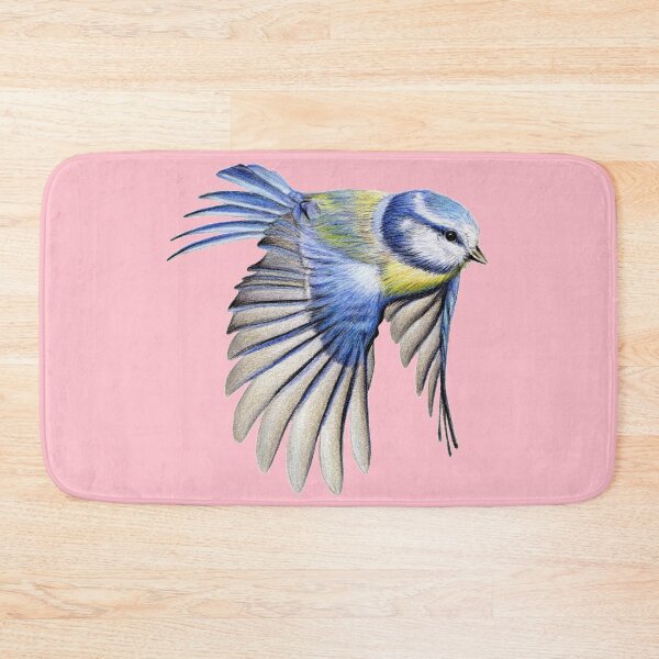 Item preview, Blue Tit Coloured Pencil Drawing (pink) designed and sold by SandraWarmerdam.
