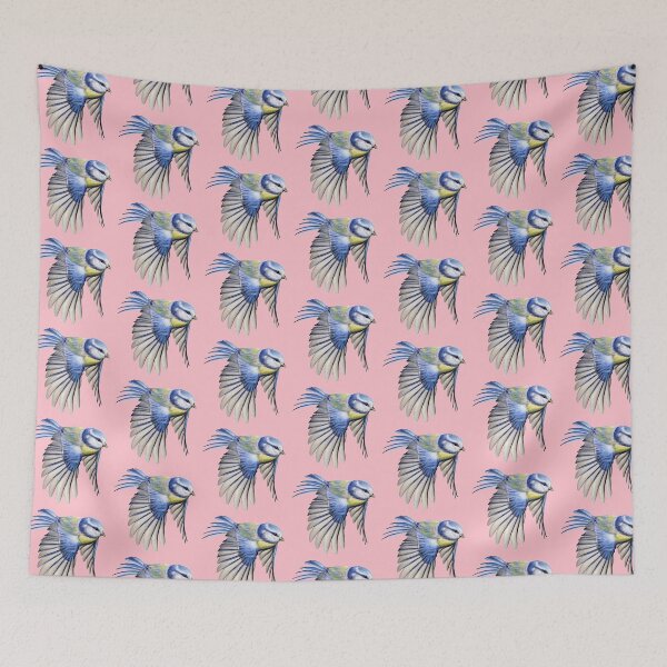 Item preview, Blue Tit Coloured Pencil Drawing (pink) designed and sold by SandraWarmerdam.