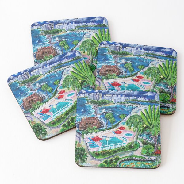 Item preview, San Geronimo, Condado and Santurce view from Caribe Hilton garden, San Juan, Puerto Rico designed and sold by galina-art.