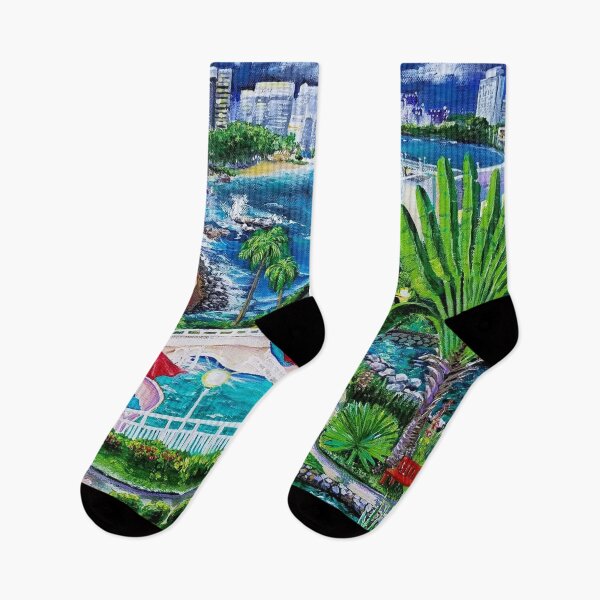 Item preview, San Geronimo, Condado and Santurce view from Caribe Hilton garden, San Juan, Puerto Rico designed and sold by galina-art.