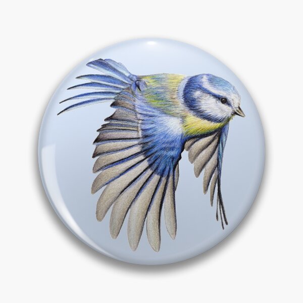 Item preview, Blue Tit Coloured Pencil Drawing (blue) designed and sold by SandraWarmerdam.