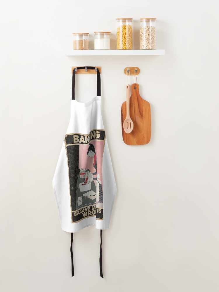 Alternate view of baking because murder is wrong Apron