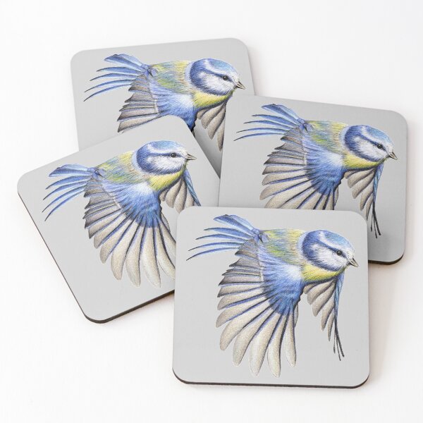 Item preview, Blue Tit Coloured Pencil Drawing (grey) designed and sold by SandraWarmerdam.