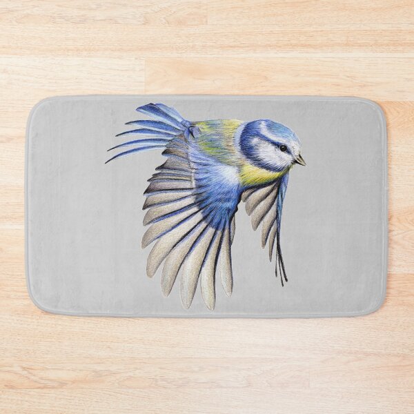 Item preview, Blue Tit Coloured Pencil Drawing (grey) designed and sold by SandraWarmerdam.