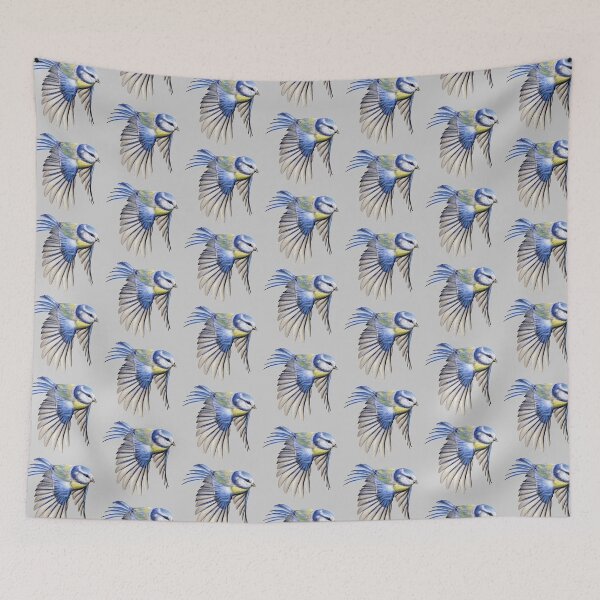 Item preview, Blue Tit Coloured Pencil Drawing (grey) designed and sold by SandraWarmerdam.