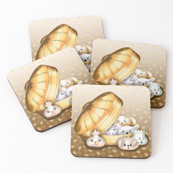 Item preview, Cute bao dumplings in a steamer basket designed and sold by CuisineCat.