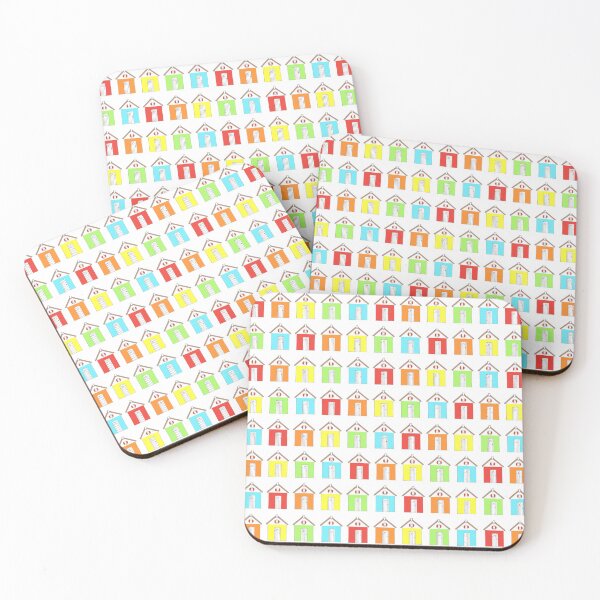 Item preview, Bright rainbow colour beach huts designed and sold by oyptjewellery.