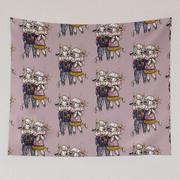 Item preview, A little cow in love and a cool bull. designed and sold by LaraCoolart.