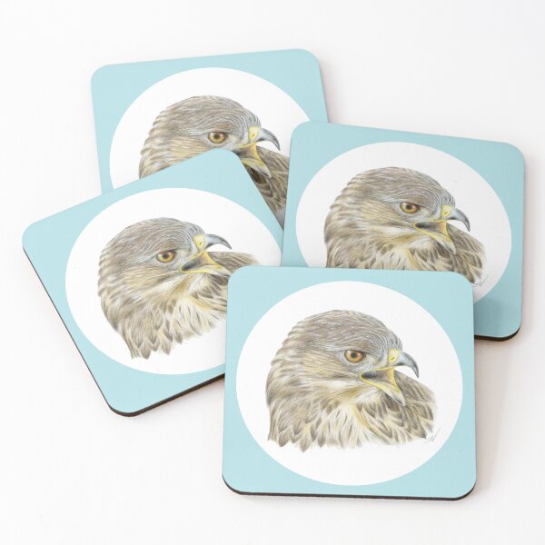 Item preview, Buzzard Coloured Pencil Drawing (light blue) designed and sold by SandraWarmerdam.