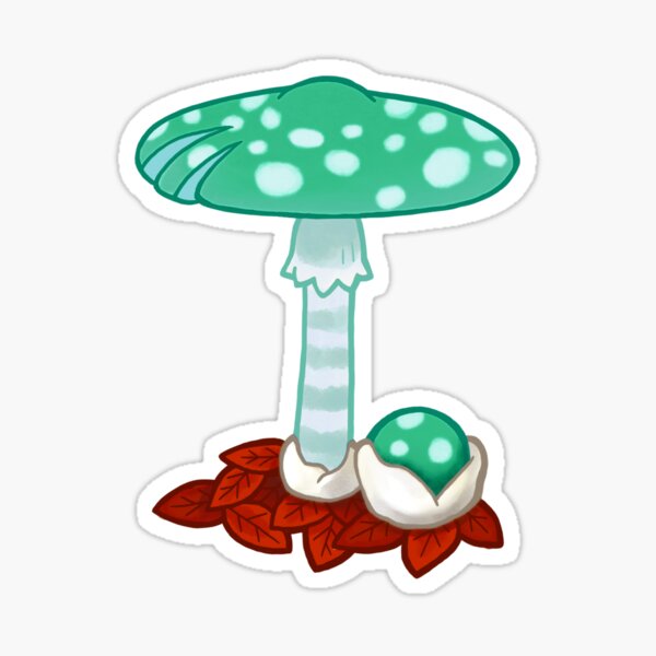 Turquoise Mushroom Toadstool Sticker