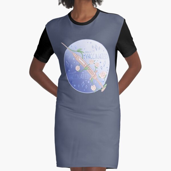 Covid-19 Vaccinated Graphic T-Shirt Dress