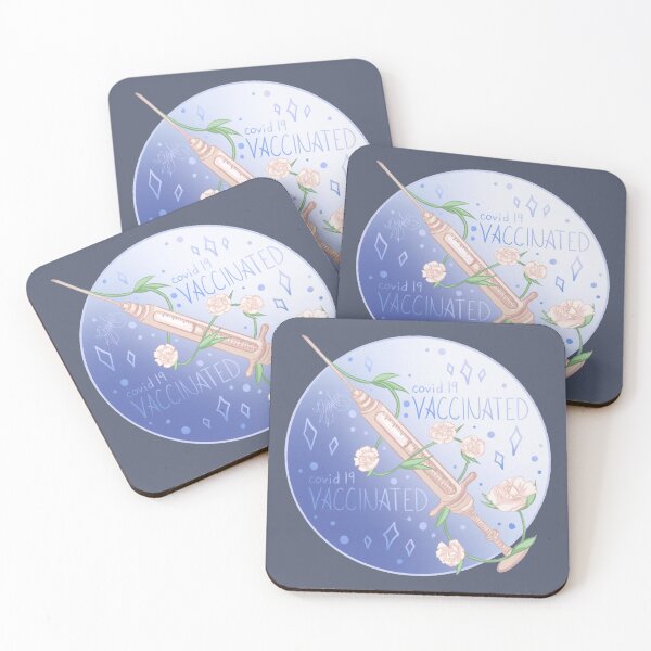 Covid-19 Vaccinated Coasters (Set of 4)
