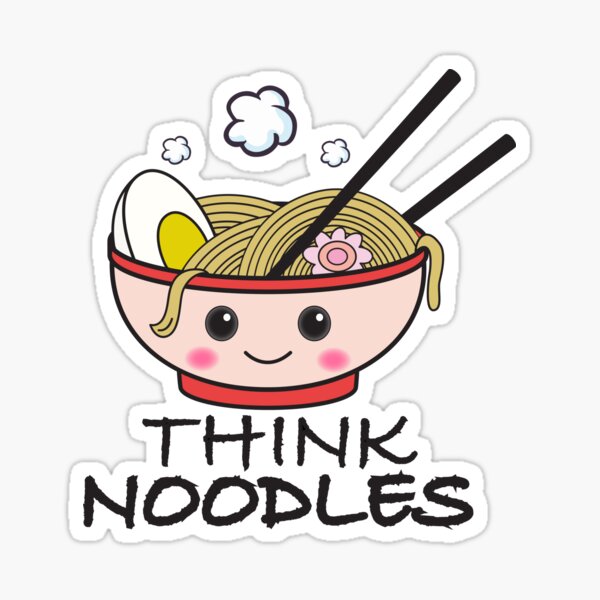 Think Noodles Funny Stickers | Redbubble