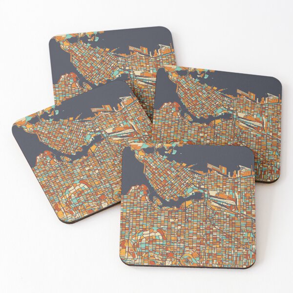Item preview, Vancouver Map - Mosaic - Retro Colors designed and sold by HomeCities.
