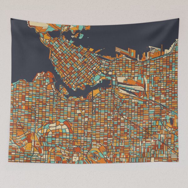 Item preview, Vancouver Map - Mosaic - Retro Colors designed and sold by HomeCities.