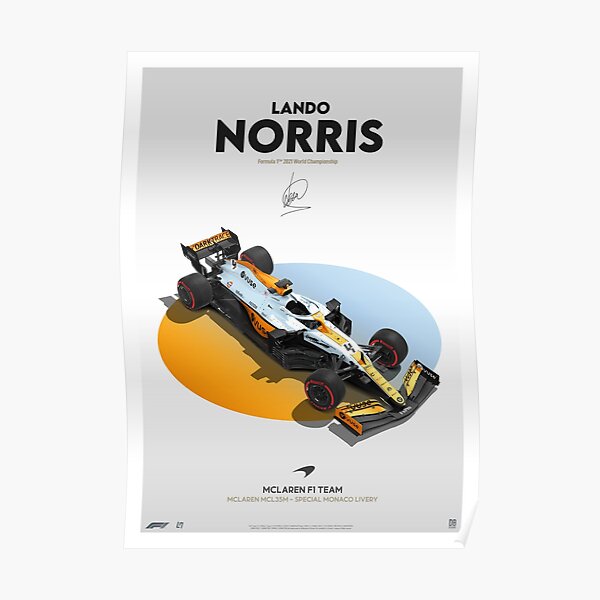 Lando F1 2021 Monaco Car Design Poster